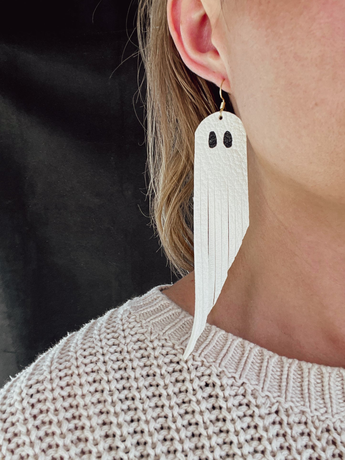 Leather Ghost Earrings