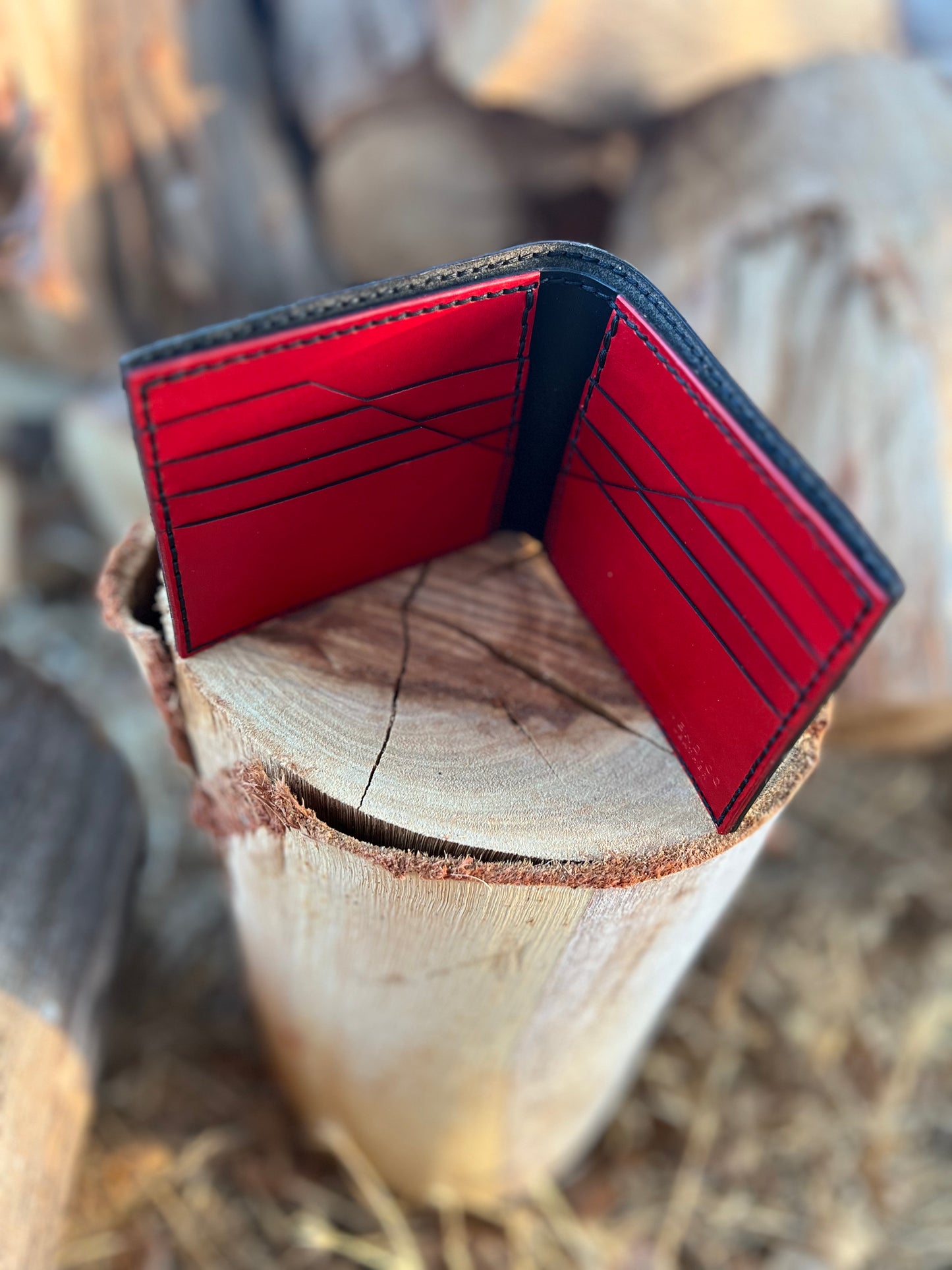 ORTHROS BI FOLD WALLET - BLACK & RED