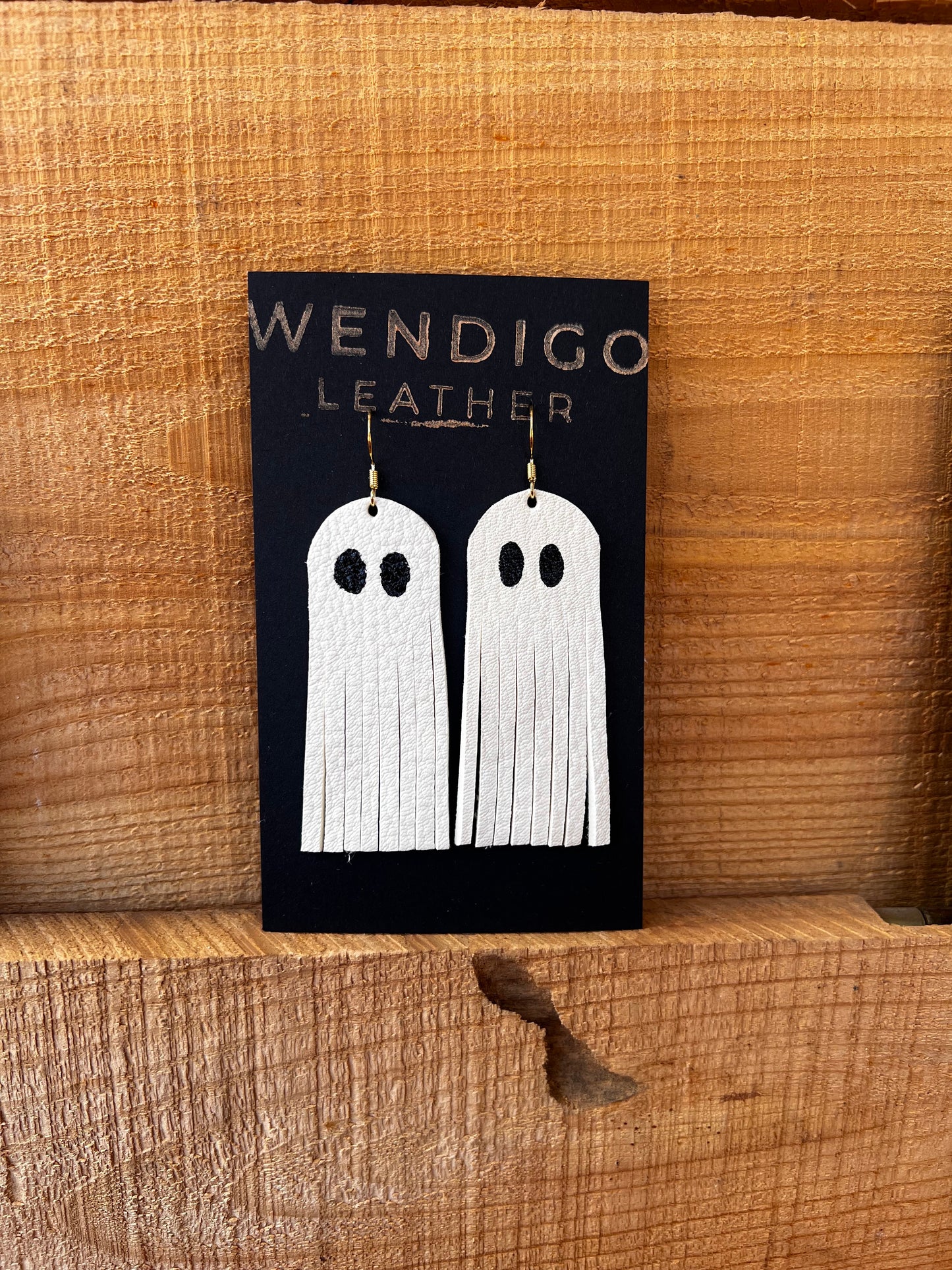 Leather Ghost Earrings