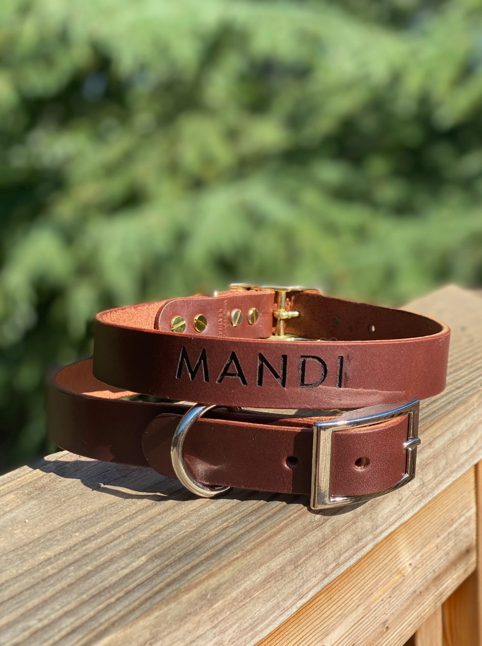 1" Leather Dog Collar