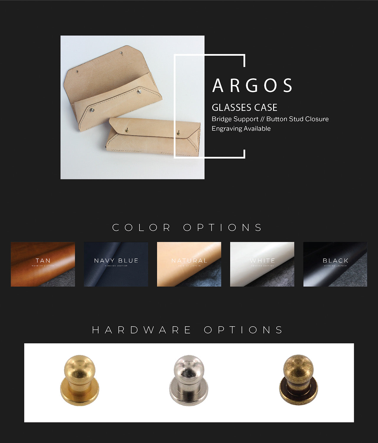 Argos: Handmade Leather Sunglass Case - Stylish Protection for Your Shades